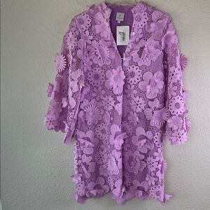 J. Marie floral lace the Seraphina dress in lavender size XS NWT